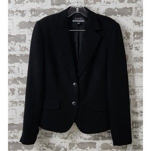 Casual Corner Annex Essentials Blazer Women's Size 8 Black Button Front